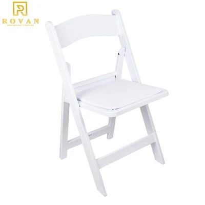 White Resin Padded Folding Garden Event Chairs